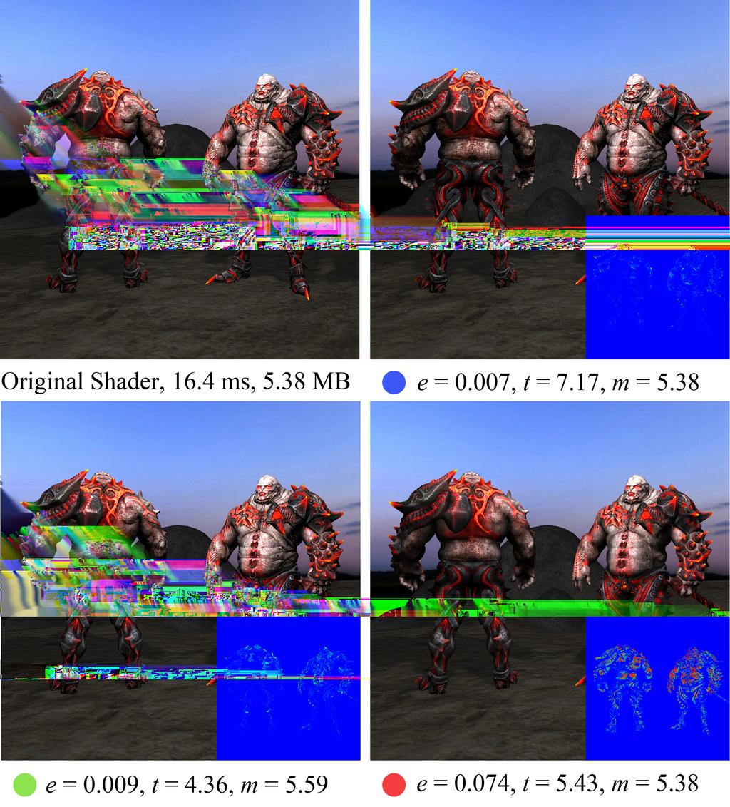 The second highlighted shader, shown in green, is also simplified by a combination of rules.