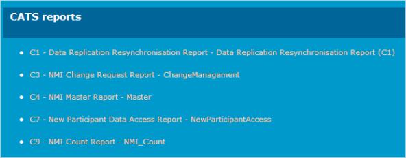 MSATS User Interface Guide - Chapter 10 Reports 3. To request a report, click the report name. Each report requires you to enter different parameters for the information you require.