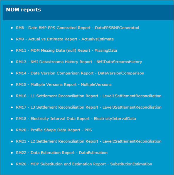 MSATS User Interface Guide - Chapter 10 Reports 3. To request a report, click the report name.
