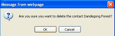 Alternatively, click Cancel to keep the contact record. 4. A confirmation message confirms the deletion and the contact record no longer appears in the Participant Information - List screen. 3.