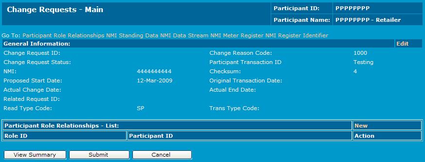MSATS User Interface Guide - Chapter 4 Transactions Note: the fields differ depending on the change reason code selected.