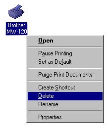 Printing Data From a Computer Running Windows Uninstalling (removing) the printer driver 1 Click the Start button, select Settings, and then click Printers.