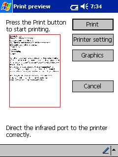 4 Position this printer and the Pocket PC so that their IrDA infrared ports are facing each other and within 20 cm apart.