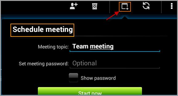 Schedule a Meeting You can schedule WebEx meetings using the Cisco WebEx Meetings for Android application. To schedule a meeting: Open the application and sign in, if prompted. 2.