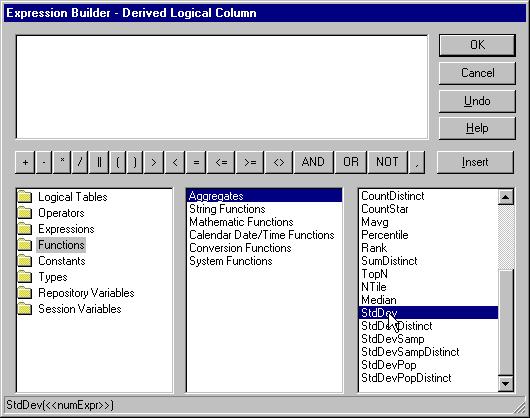 Administration Tool Utilities and Expression Builder Expression Builder Repository Variables This folder contains the available repository variables.