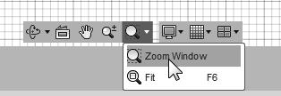 Inside the graphics window, press and hold down the left-mouse-button, then move downward to enlarge the current display scale factor. 4. Press the [Esc] key once to exit the Zoom command. 5.