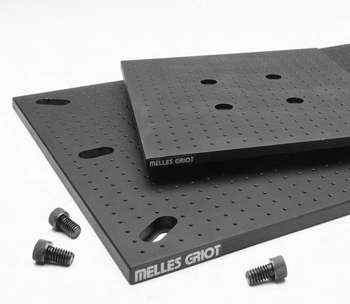Miniature Optical Breadboards $ M2-threaded holes on -mm centers $ Clearance holes for tabletop or standoff mounting Standard optical breadboards and tables are appropriate for large components,