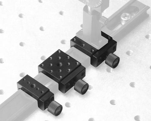 Fixed Optical Mounts Optical-Rail Carriers for 19-mm Rails Designed for use with MicroLab components, these carriers are available in 6-mm and 12-mm lengths for close spacing of