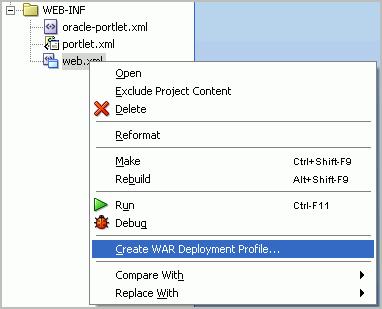 Step 4: Test and Deploy the Standards-Based Portlet Figure 5 34 Testing the Standards-Based Portlet 3. In the Application Navigator, under Portlets, Web Content, WEB-INF, right-click the web.