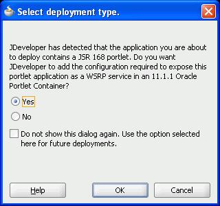 In the Application Navigator, right-click the Portlets project, then choose Deploy > Products > to > IntegratedWLSConnection from