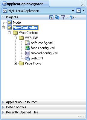 Step 1: Create a Custom WebCenter Application Figure 3 3 Generated Application Project Files in the Application Navigator 6.