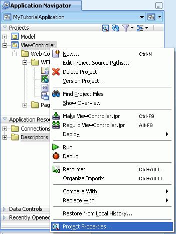 Step 1: Create a Custom WebCenter Application Figure 3 4 Editing the Project Properties 7.
