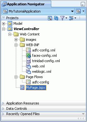 Step 3: Create a Page Figure 3 11 MyPage in the Application Navigator 11.