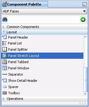 Step 4: Add Layout Components to the Page Figure 3 17 Panel Stretch Layout in the Component Palette Figure 3 18