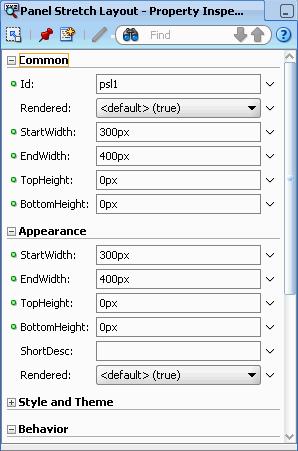 Step 4: Add Layout Components to the Page Figure 3 20 Property Inspector for the Panel Stretch Layout with Updated Values 8.