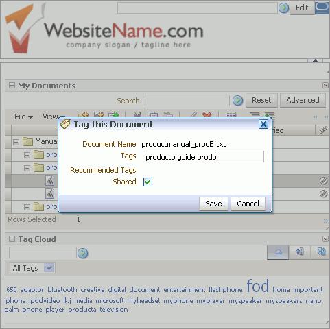 Step 7: Use, Add, and Search Tags in Your Application at Runtime Figure 4 31 Adding New Tags to a Document 5. Click Save, then create another tag on another document.