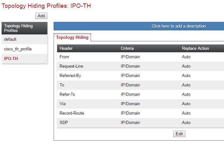button to create a TH profile for the IP Office - IPO-TH