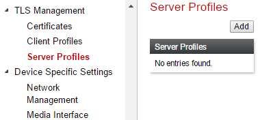 Create Server TLS Profile The Server