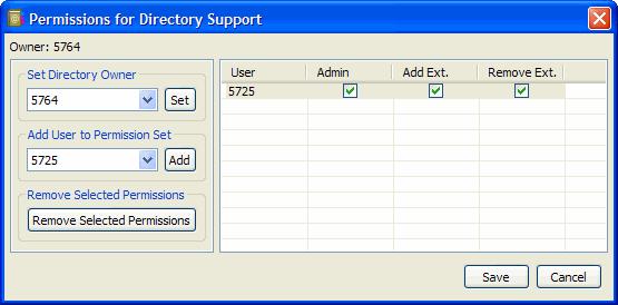 2. In the Set Directory Owner area, select an owner to assign to the selected directory. This defaults to your extension but can be changed as needed. 3.