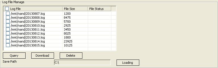 Select one or more log file, click the Download button, those log file will download to local computer. You can change the save path by yourself, but once you login out the setting will not be saved.