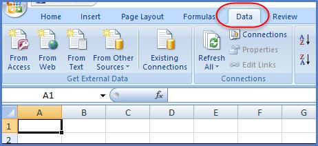 Making the Connection to the Database In order for Excel and Query to access the data in your