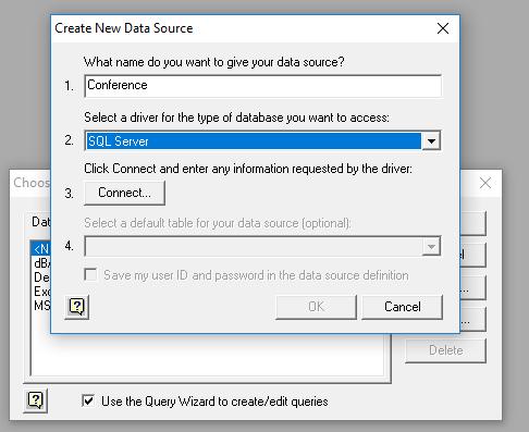 able to reuse the one you create. For the purposes of this session, we will build a new one by selecting <New Data Source>.