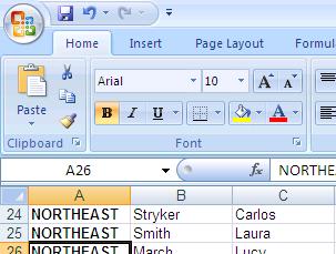 Tip: To use best fit on several rows or columns, select the columns or rows first; then double-click on any connecting selected row or column line.