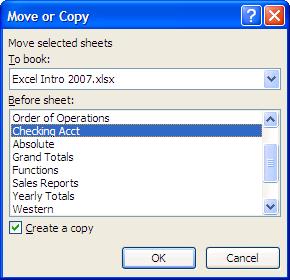 Copying a Worksheet Hold down Ctrl and drag the sheet tab to a new location.
