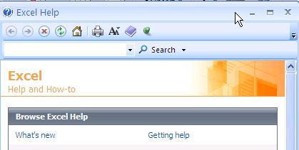 Using Microsoft Excel Help Excel has comprehensive help available. Click the? button in the upper-right area of the Excel screen to access Help (or press the F1 key).