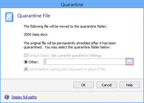 Select the files by clicking in the check box beside the file and click Quarantine Selected. 3.