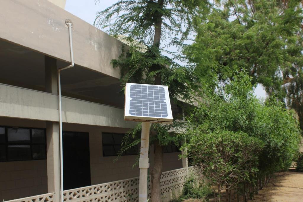 Solar Powered: The batteries are recharged by the solar panel which is externally mounted on the supporting structure.