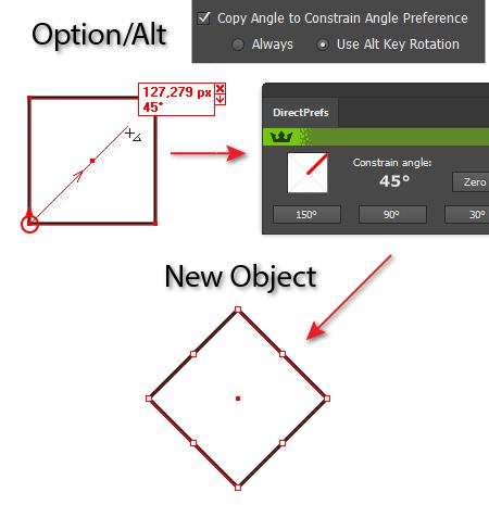 VECTORSCRIBE DYNAMIC MEASURE When mouse is up: With the above Dynamic Measure preference set, Option+Alt rotates angle/distance pref copying.