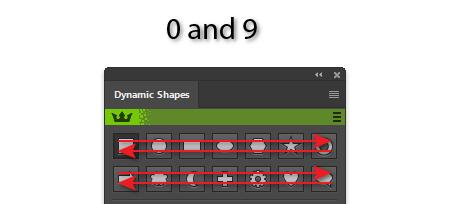 VECTORSCRIBE DYNAMIC SHAPES When a shape (except a square or rectangle) is selected: Open and closed square brackets change the number of sides.
