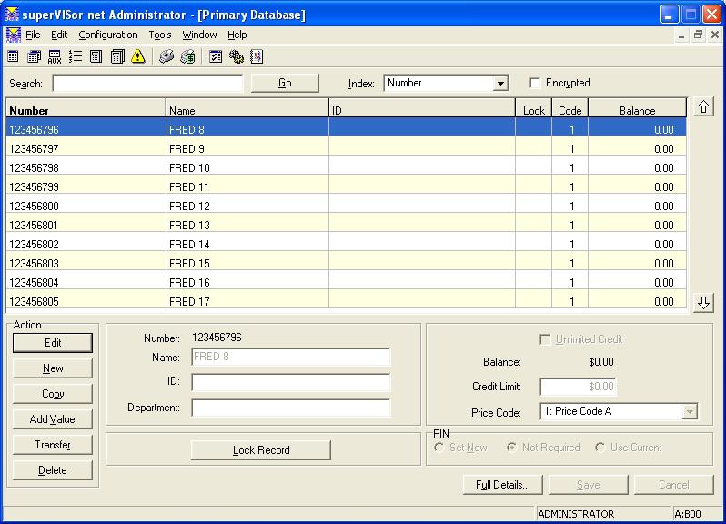 SuperVISor net Administrator User interface to the