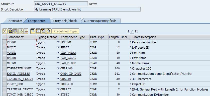 Create Data Structures for OData Step 1 Create
