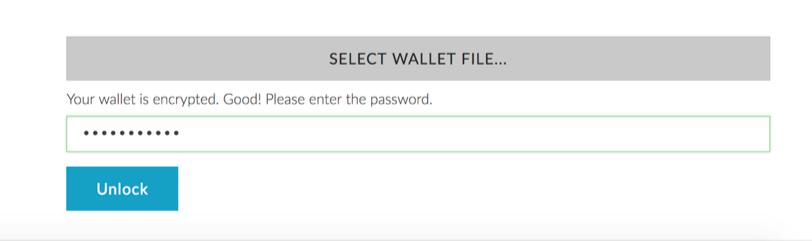 7 7. Load your wallet using any one of the methods listed below. In the following example we will use the Keystore / JSON File method. 8.