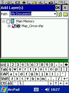 d. Check the layers that correspond to the three-letter extension of the database that will be used in the FREEDOM-Pad. e. If the Path is not displaying the map layers, tap on the Folder Browser and select the correct folder.