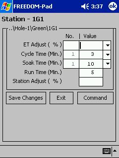 1) Choosing the Properties option provides the ability to change station database information in the central control computer.