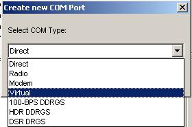 Communication Ports and check on New/Add from the dropdown menu