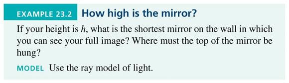 Example 23.2 How High Is the Mirror? Slide 23-43 Example 23.