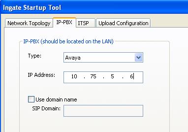 5. IP-PBX Settings Select the IP-PBX tab. Select Avaya from the Type drop-down menu.