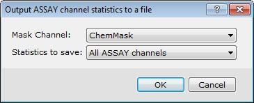 2. From the Mask Channel dropdown list, select a mask channel (optional). Select an item from the Statistics to save dropdown list. 3. Click OK.