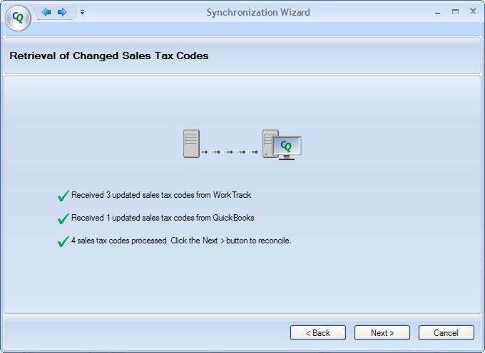 Sales Tax Synchronization Figure 22: Sales Tax Code retrieval screen The Retrieval of Changed Sales Tax Codes screen will show how many updated sales tax code records have been retrieved.