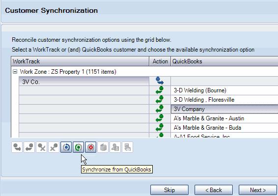 For example: In Figure 28, Joe s Restaurant is currently set to synchronize (that is, it will import into QuickBooks).
