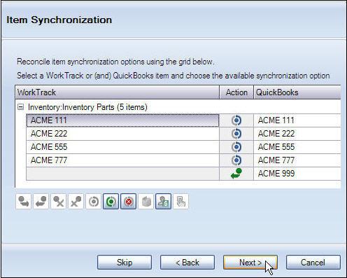 In Figure 30, 3V Co. from the web application is being synchronized with 3V Company from QuickBooks.