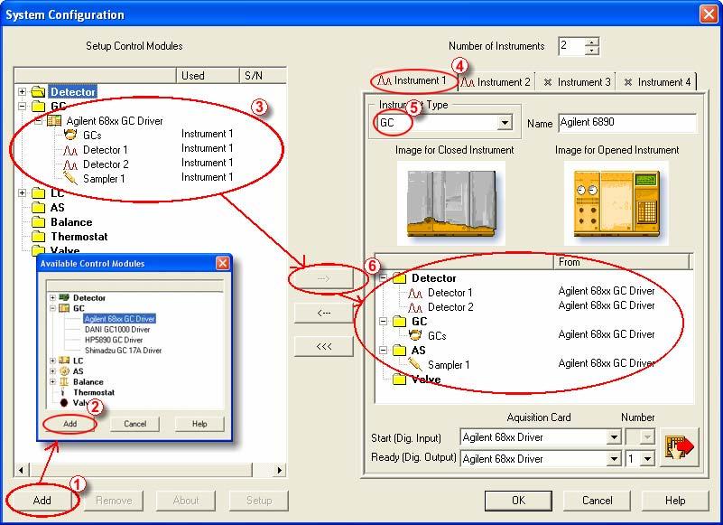Installation Procedure Switch to the desired Instrument X tab in the right part of the System Configuration dialog. The Instrument Type must be set to GC. Fig. 8.