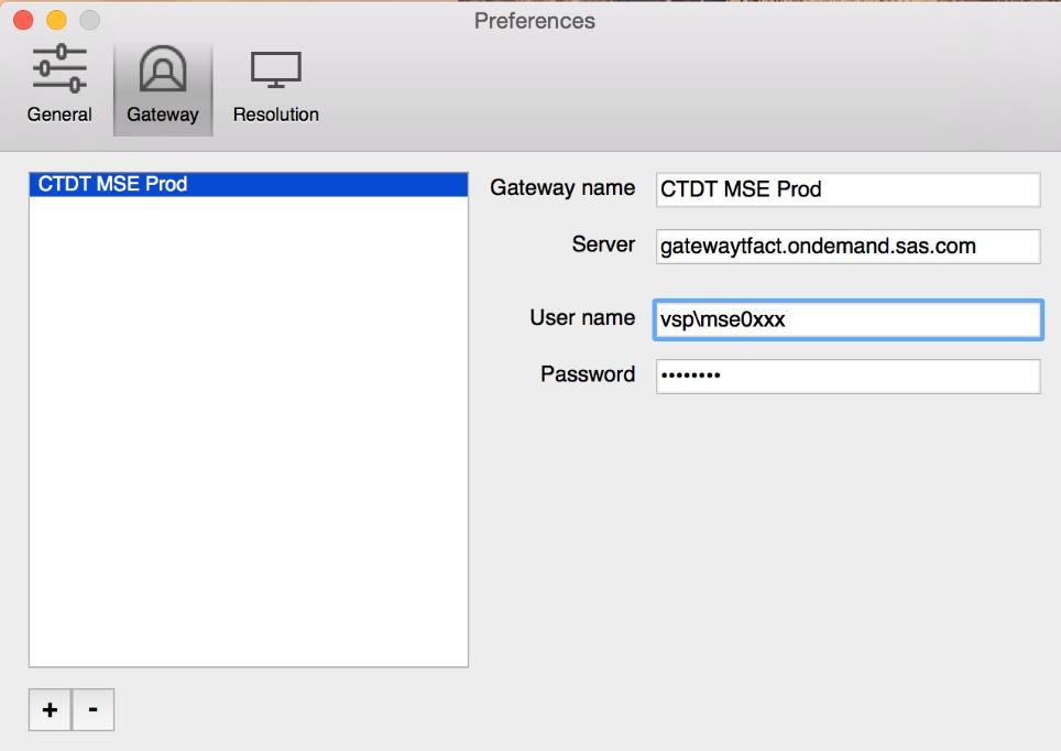 Figure 24: Remote Desktop Edits 4. Next, you will need to add the gateway. Click the drop-down menu, and select Add, which will display the preferences window (see Figure 25).