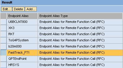 Save to save the Endpoint Alias for RFC Remote Function call (RFC). 18.