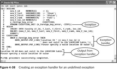 of undefined exception Loc_id 60 doesn t exist in LOCATION The ORA-02291 exception is not predefined.