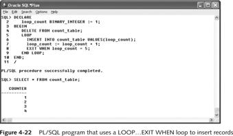 EXIT; END IF; [additional program statements] END LOOP; The LOOP.